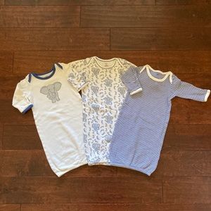 Bundle of three Organic infant sleep gowns
